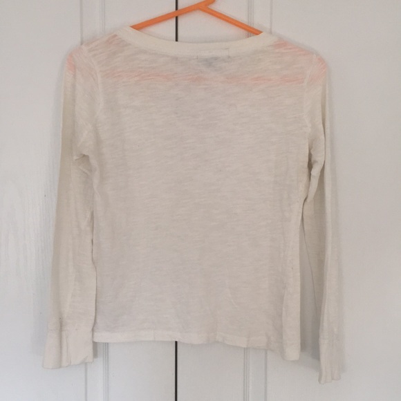 Street Legal White V-Neck lLong Sleeve Top 100% Cotton - Picture 2 of 4